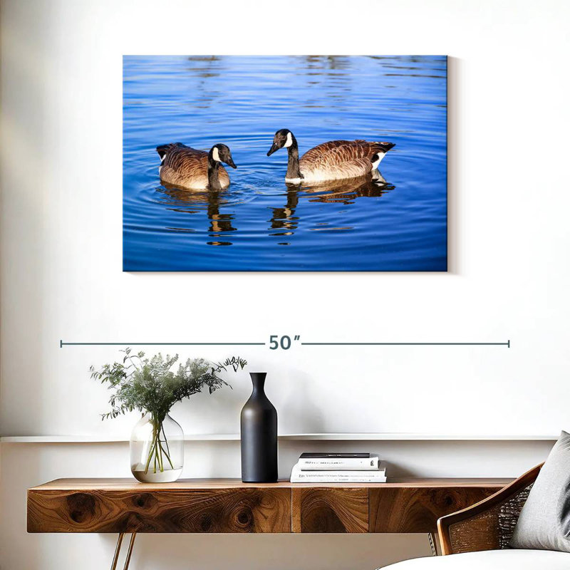 Crowle Two Geese In A Pond