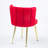 Modern Red Velvet Dining Chair Pair, Iron Tube Golden Legs, Breathable Seat For A Fresh Air Feeling, Fashionable Style Red Chairs ( Of 2), Covered With Color Cool Sit, Simple Assembly