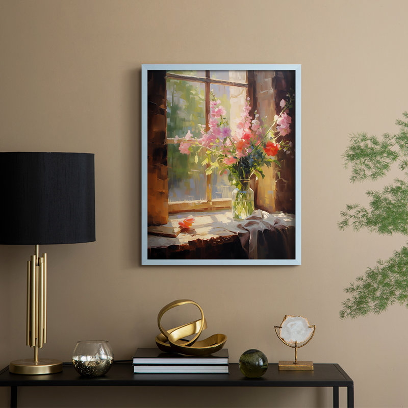 Reproduction encadrée FLORAL Series DCCLxxxi - bois massif, Bleu, H 30 po x l 24 po
