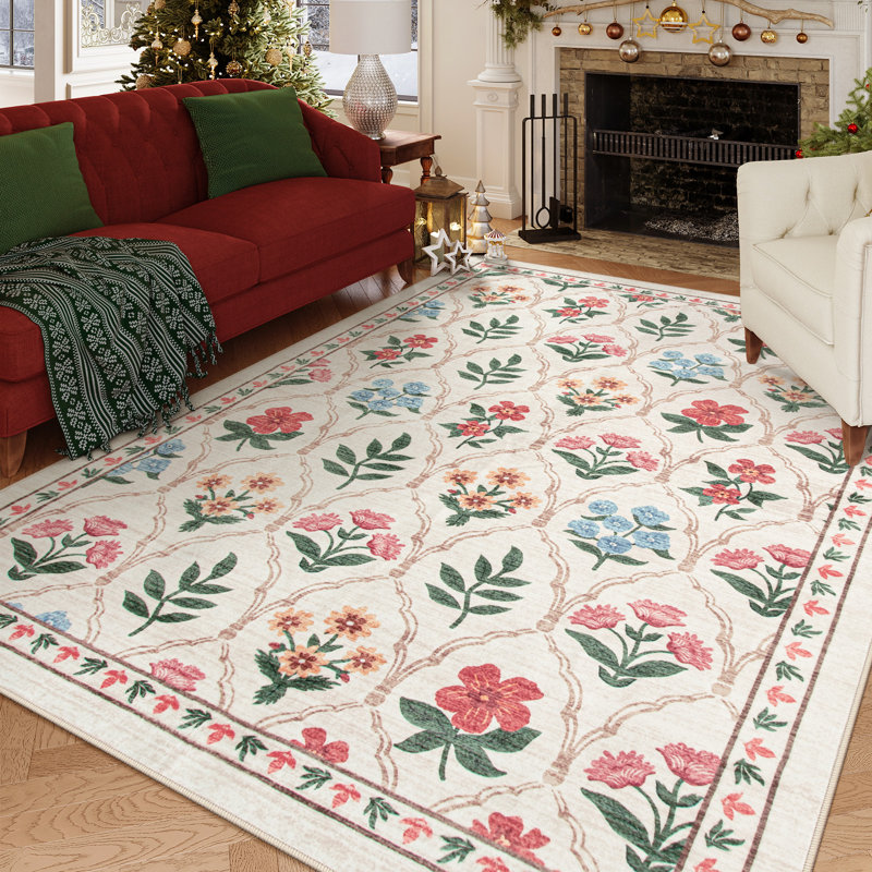 Tapis décoratif antidérapant marocain, Rectangulaire 8 pi x 10 pi