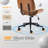 PU Trapezoid Curved Back Swivel Office Chair-937746454