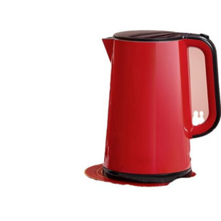1.7L large capacity red electric kettle, 304 stainless steel inner liner, anti-dry-boil protection with automatic power-off, safe and worry-free for home use.