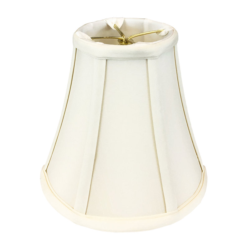 Abat-jour cloche en soie / shantung (à pince), H 7,25 po x l 8 po x P 8 po, Blanc