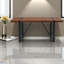 Grande table de salle à manger en MDF noyer, style industriel pour la cuisine