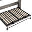 Lit double gris se transformant en armoire, solution peu encombrante avec des lattes de pin, une structure en métal, un assemblage facile et une structure stable