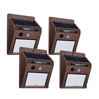 Solar Motion Sensor Lights IP65 Waterproof Outdoor Wall Lighting 6500K Pure White for Driveway Patio