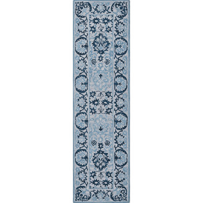 Orford Hand Tufted Wool Rug in Blue/Cream