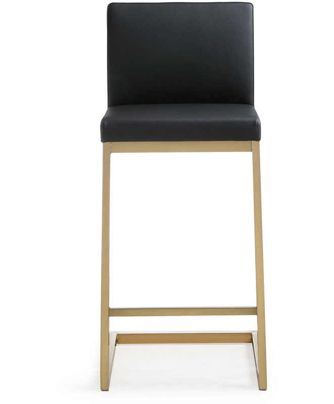Howells Upholstered Counter Stool with Metal Frame, Black