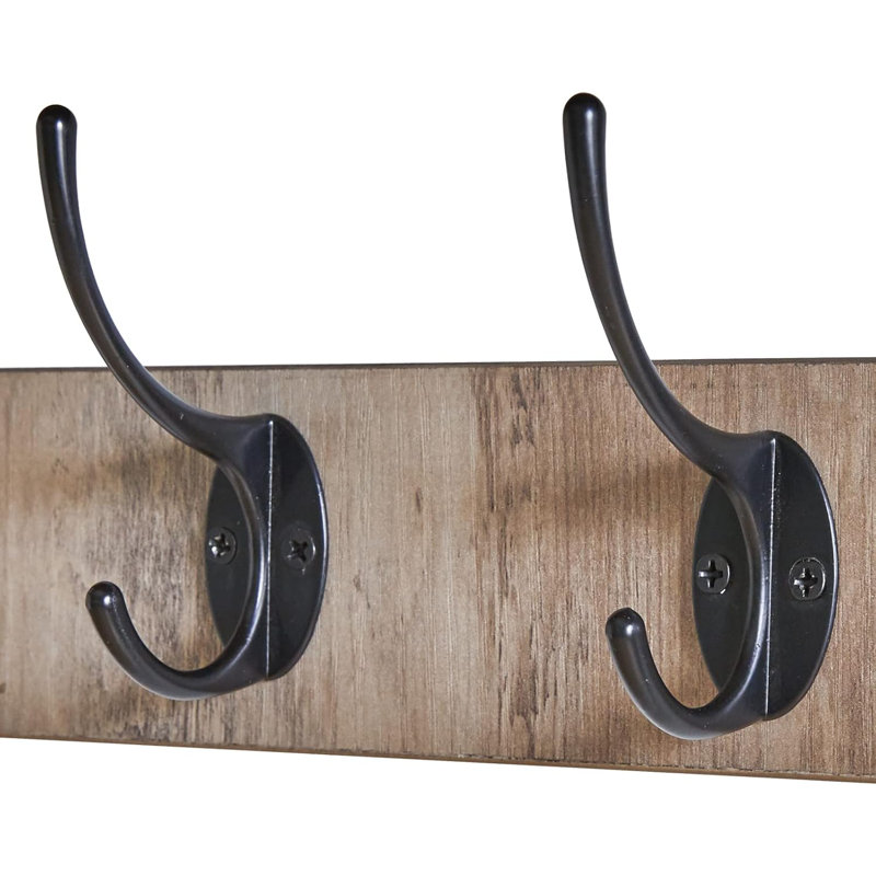 Wall 4 - Hook Coat Rack, Silver Gray