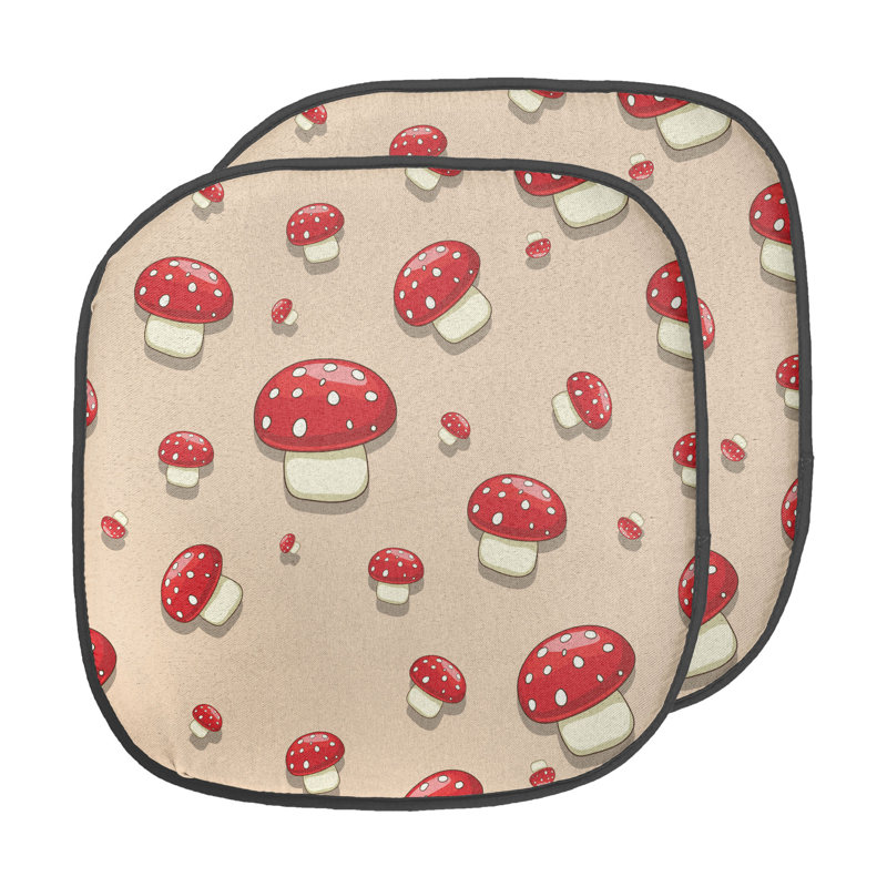 Outdoor 1.38'' Dining Chair Seat Cushion, Yellow/Red