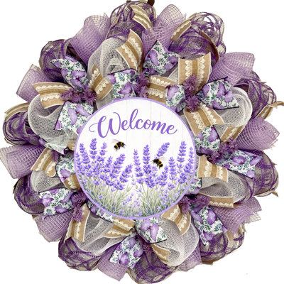 Lavender Spring Welcome Wreath Handmade