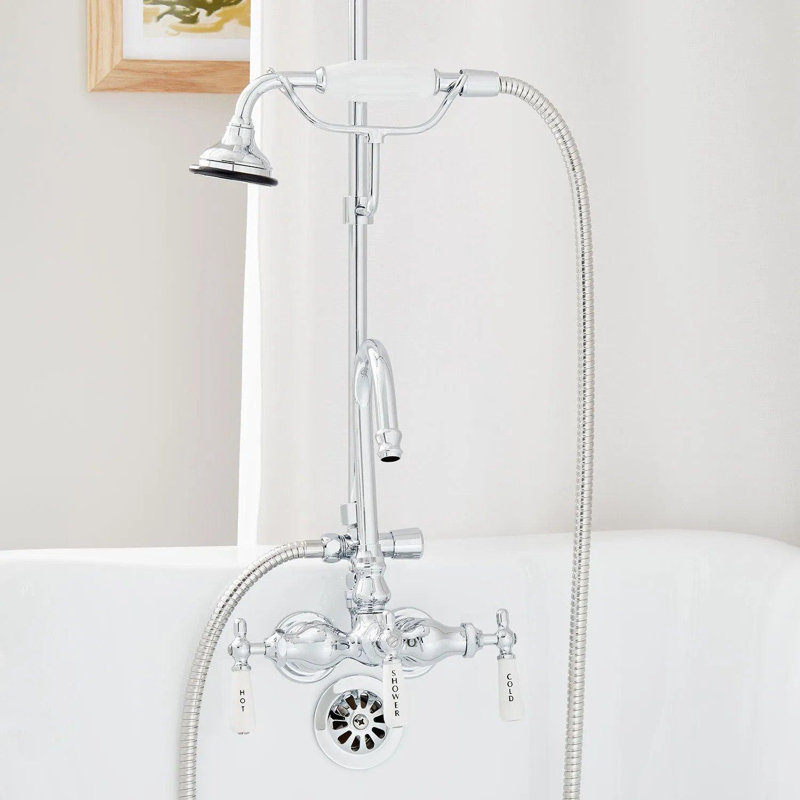 Gooseneck 59" Tub & Shower Faucet, Chrome