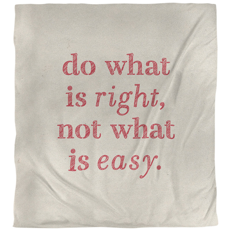 Housse de couette simple do what is right quote, Housse de couette pour très grand lit, Blanc / rouge