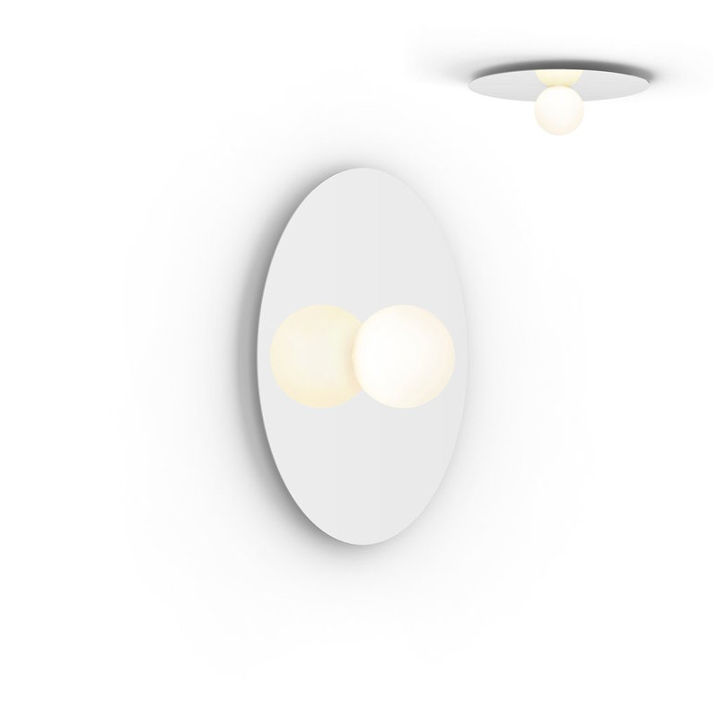 Bola Flush Disc, White, 7.2" H x 22" W x 22" D