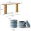 Ensemble de console 70 po en chêne avec 2 repose-pieds ronds rembourrés-133584745