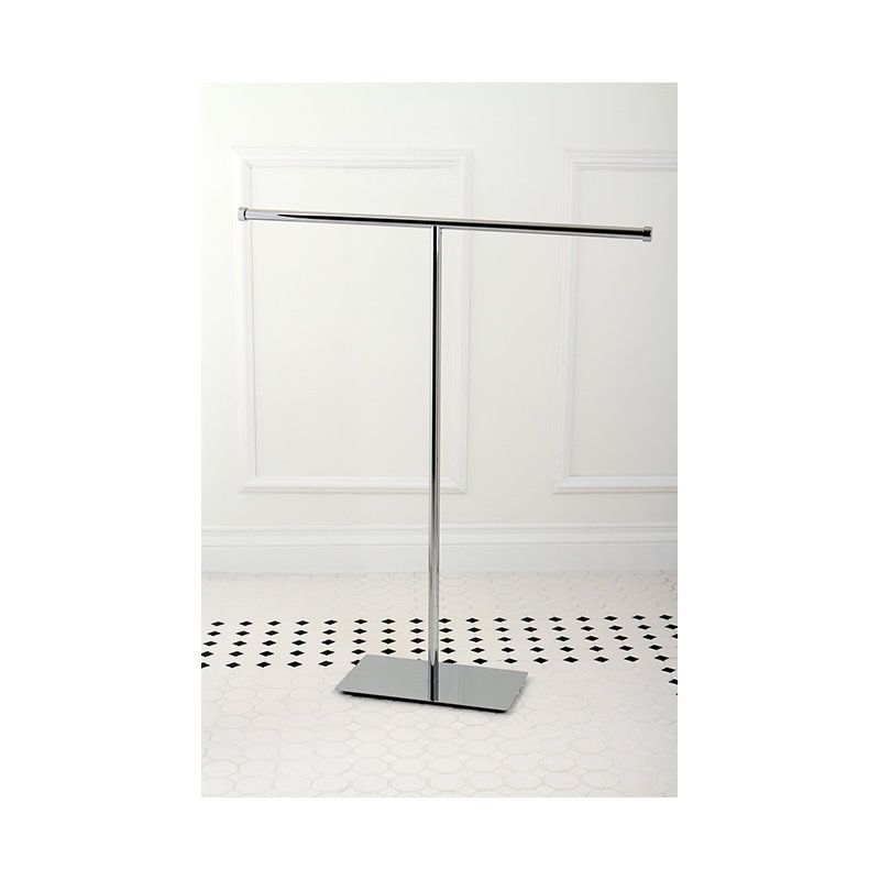 Kingston Brass Claremont Freestanding T-Shape Towel Rack, Polished Chrome
