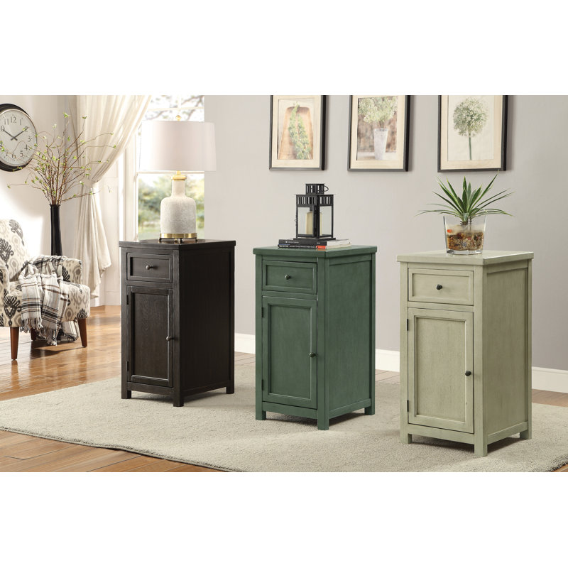 End Table, Antique Teal