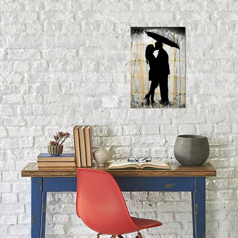 Rain Lovers by Loui Jover - Wrapped Canvas Painting, 66.04 cm H x 45.72 cm W x 3.175 cm D