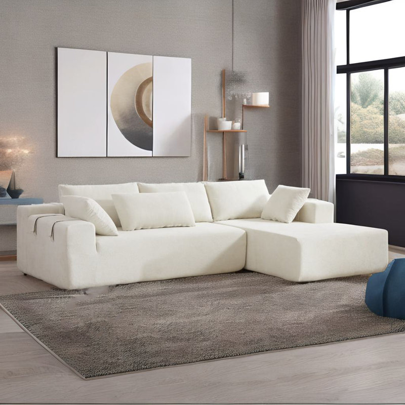 Canapé modulaire modulaire en L, Beige