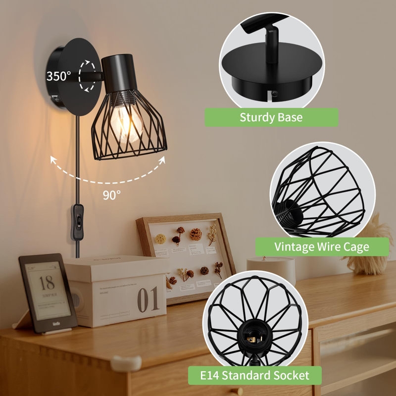 Delanya Plug-in Wallchiere, Black