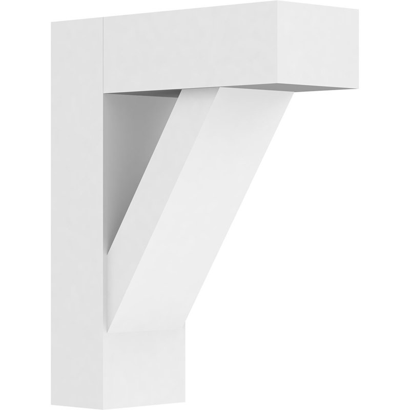 Support en PVC de qualité architecturale standard standard avec extrémités en bloc, H 18 po x l 5 po x P 14 po