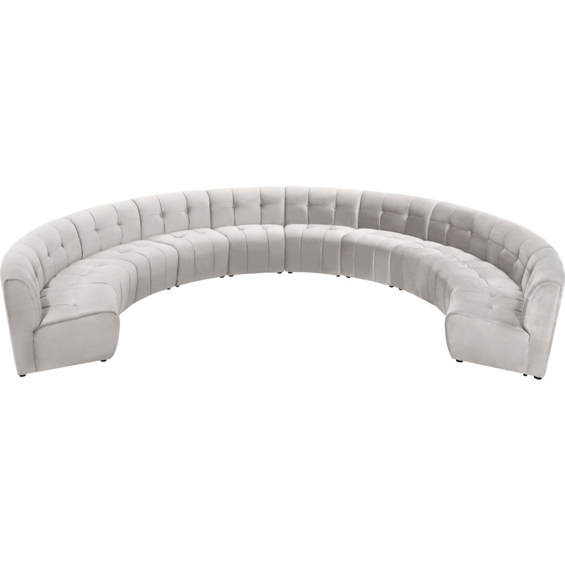 Canapé modulaire de coin symétrique en velours de 173 po de largeur Jedson, Velours crème