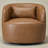 Jaydin 34" Wide Faux Leather Upholstered Swivel Armchair-651799837