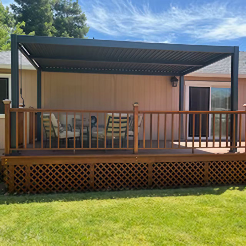 16 Ft. W X 10 Ft. D Aluminum Louvered Pergola,Aluminum Outdoor Pergola with Adjustable Louvers Roof for Patio Deck Porch Yard