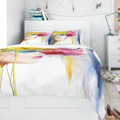 Ensemble de housse de couette designart fille avec poils colorés