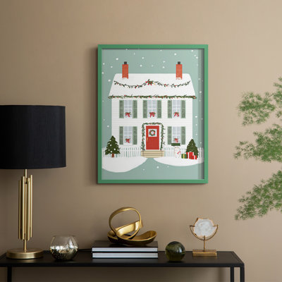 «Christmas Holiday Art XXXIV», reproduction encadrée - bois massif