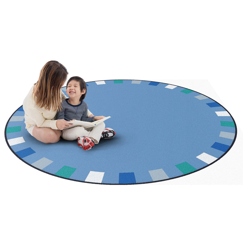 On The Border by Joy Carpets Area Rug, Round 5'4"