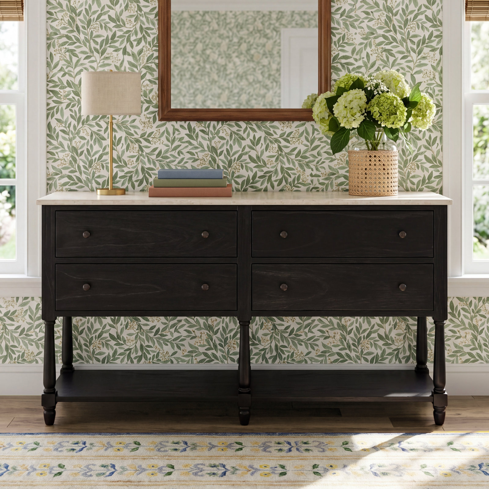 Aberdale Mahogany Sideboard, Washed Black
