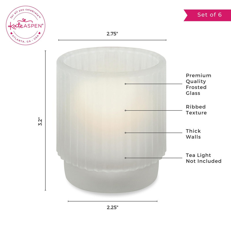 3'' H Glass Tabletop Votive Holder, Frosted