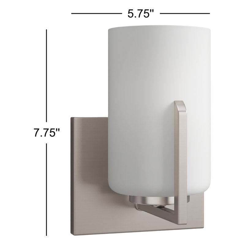 Rowanne Steel Armed Sconce, Satin Nickel