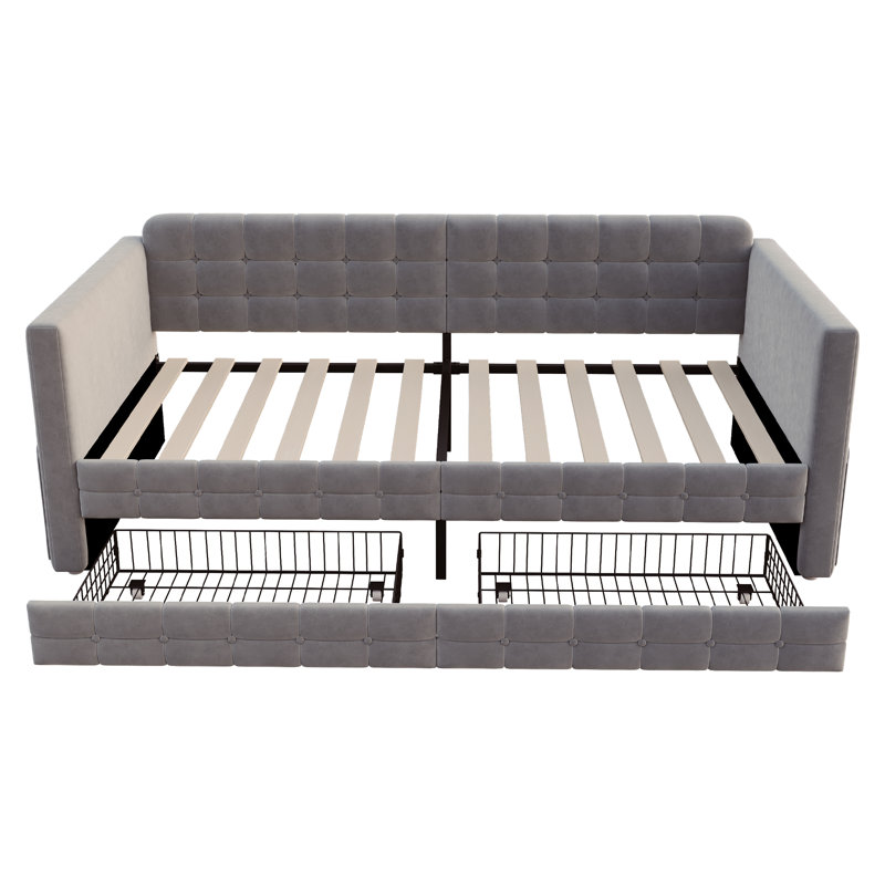 Single (3') Drawers Daybed, Light Gray