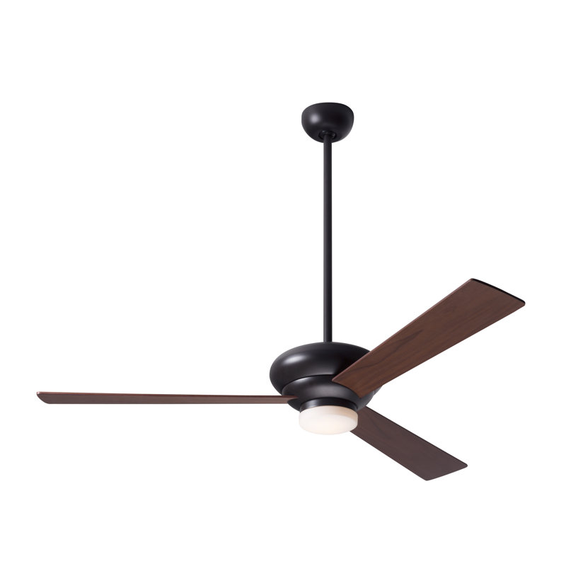 Altus LED Downrod Ceiling Fan, Fan Speed and Light Control (3-wire), Mahogany, Dark Bronze