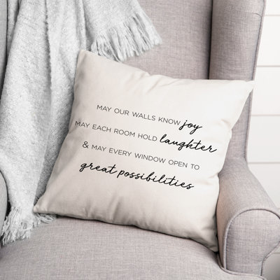 Home Wishes Square Pillow Cover & Insert