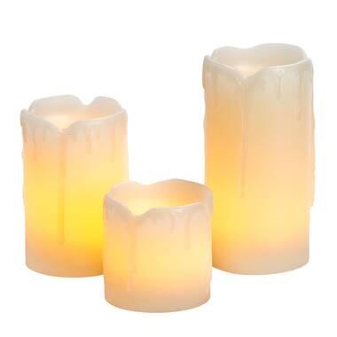 The Holiday Aisle® Realistic LED Flameless Dripping Wax Pillar