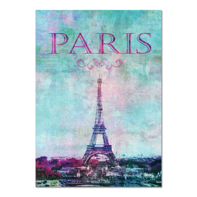 Parigi Torre Eiffel Magenta by Andreas Stridsberg - Unframed Painting on Canvas