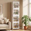 Armoire de rangement pliante étroite à 4 niveaux, organisateur de rangement en plastique empilable de 168 pte avec portes magnétiques, tablettes et roues réglables-129060514
