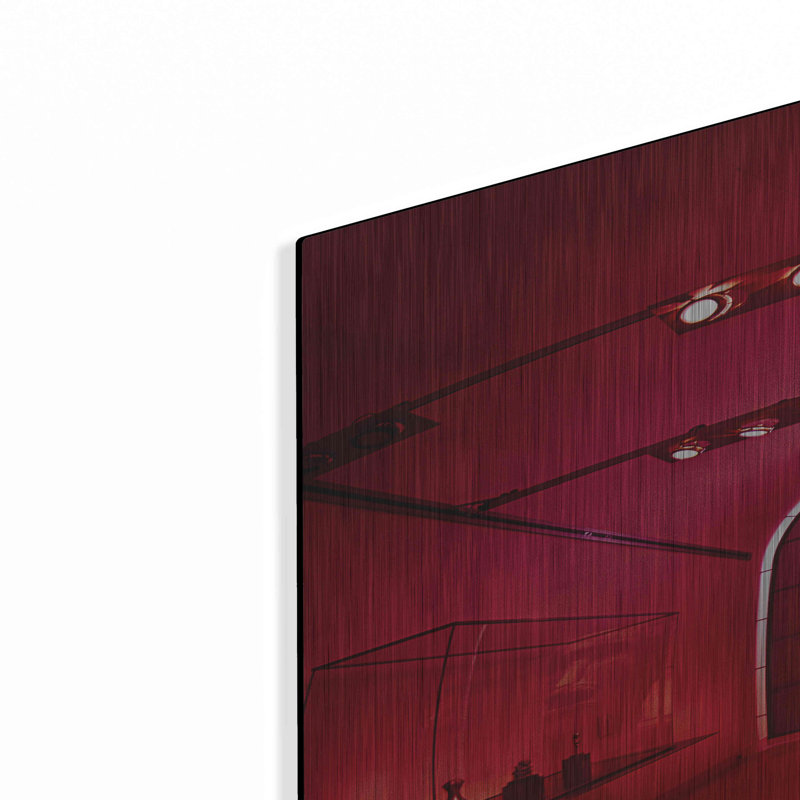 Ebern Designs «Red Sculpture» par Sebastien Lory, art mural en métal, 12 po x 16 po, H 36 po x l 24 po