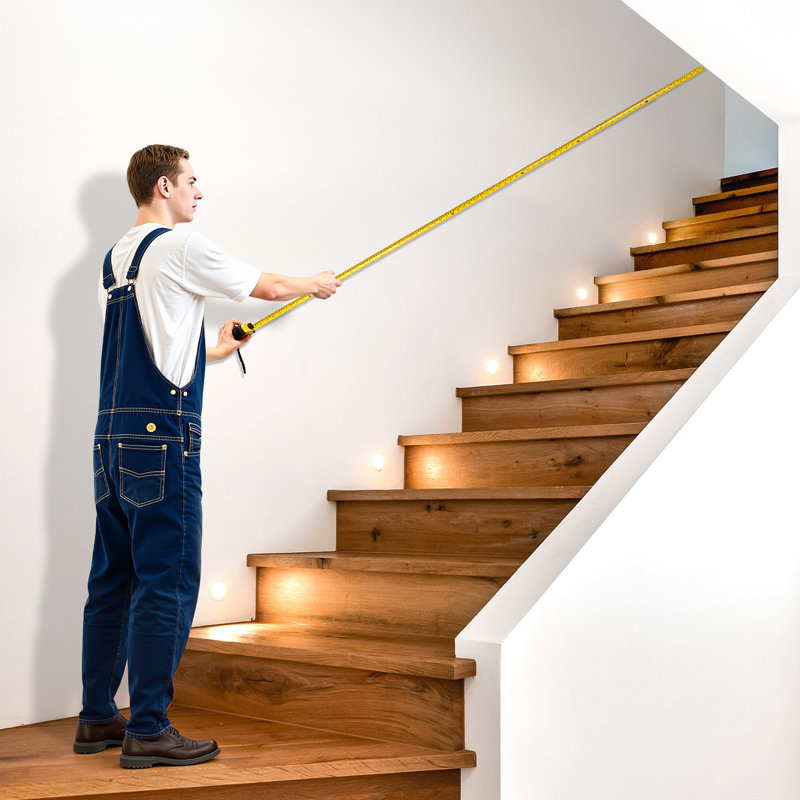 Tape Measure 7620 mm Length, Measuring Tape with Retractable, One-Touch Lock, Imperial and Metric ft/m Dual-Scale & ABS Case & Easy Read Steel Measurement Tool, for Outdoor,Decoration