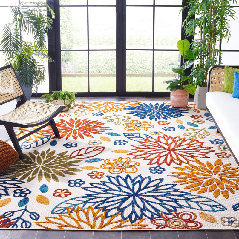Kellems Performance Floral Indoor/Outdoor Area Rug, Rectangle 8' x 10'