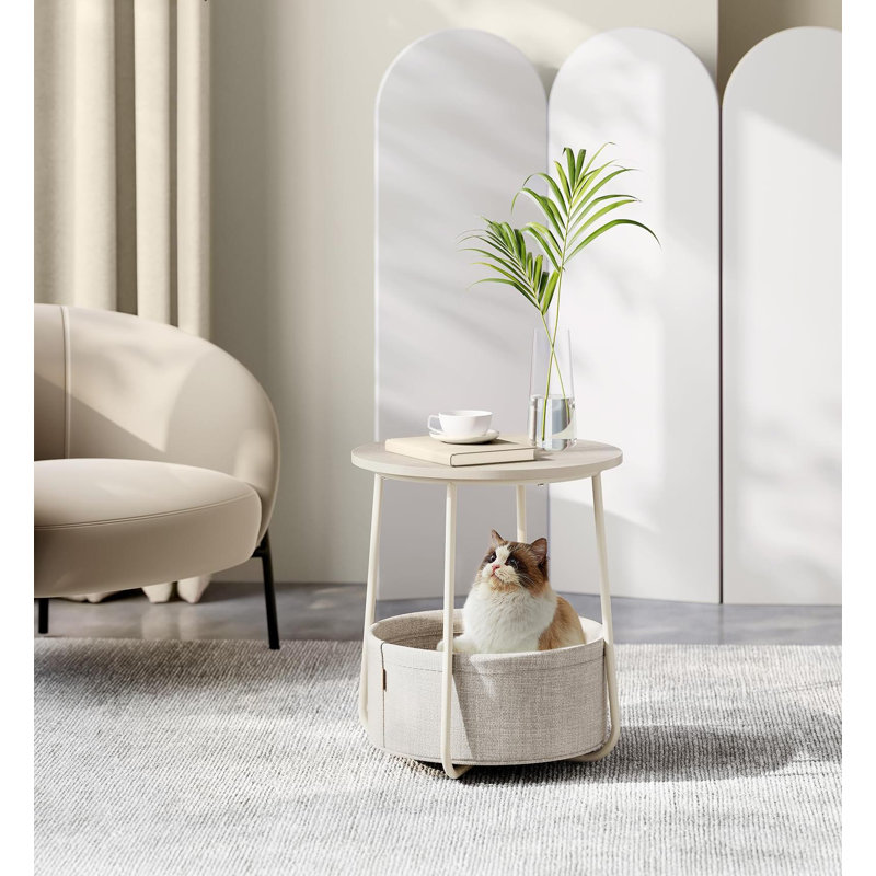 Blen End Table, Cream White, Cream White