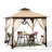 Sunjoy 9 ft. x 9 ft. Gazebo with 2-Tier Canopy Roof, Steel Frame Soft top Gazebo with Ceiling Hook and Mosquito Netting-112473394