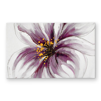 Purple Orchid Floral Indoor Outdoor Door Mat - Home Decor