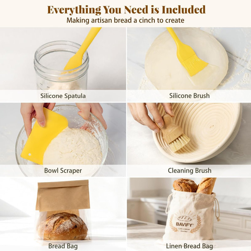Sourdough Starter Kit, Bread Proofing Baskets