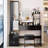 3 - Color Adjustable Brightness Touch Control Led Vanity Table And Full Body Mirror Cabinet With Cushioned Stool, American Design, Black Material, 44.43 In Depth, 14.35 Width, 64.05 Height, 79.32 Lb
