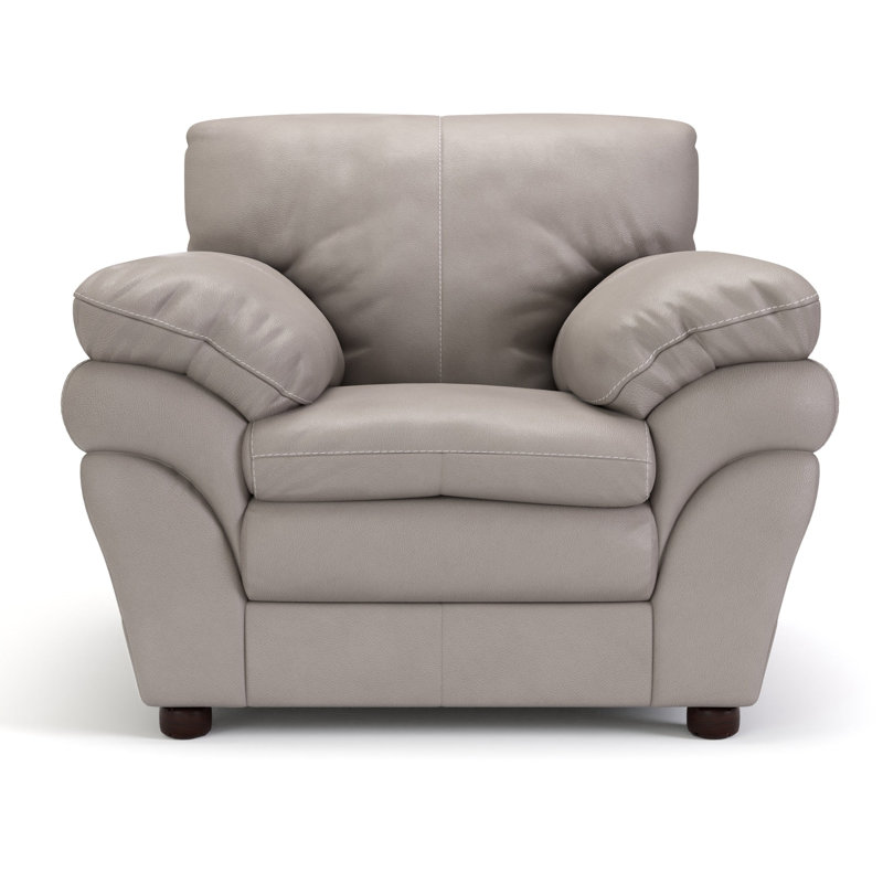 44" Wide Genuine Leather Armchair, Grizzy