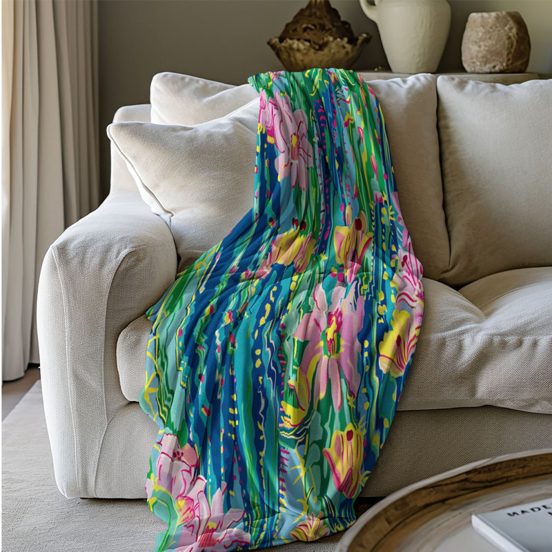 Cacti Patterns - 1 pièce Sherpa Premium, L 60 po x L 80 po